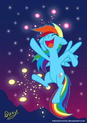 Size: 1024x1449 | Tagged: safe, artist:thedizzywota, rainbow dash, g4, female, fireworks, solo