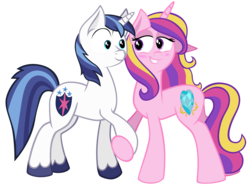 Size: 5308x3940 | Tagged: safe, artist:mrbrandonmac, princess cadance, shining armor, g4, absurd resolution, blushing, holding hooves