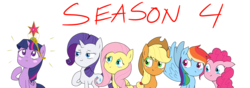 Size: 4820x1701 | Tagged: safe, artist:entou, applejack, fluttershy, pinkie pie, rainbow dash, rarity, twilight sparkle, alicorn, earth pony, pegasus, pony, unicorn, g4, season 4, element of magic, female, mane six, mare, simple background, transparent background, twilight sparkle (alicorn)