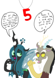 Size: 2308x3240 | Tagged: safe, artist:entou, discord, queen chrysalis, g4, countdown, high res