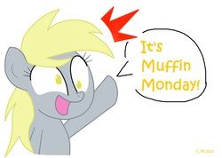 Size: 2106x1496 | Tagged: safe, artist:entou, derpy hooves, pegasus, pony, g4, female, mare, monday, muffin, solo, taco tuesday