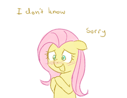 Size: 657x508 | Tagged: safe, artist:speccysy, fluttershy, ask fluttershy and pinkie pie, g4, blushing, female, solo