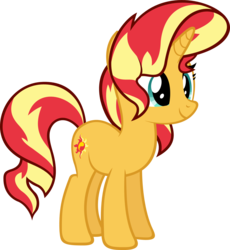 Size: 1415x1537 | Tagged: safe, artist:zacatron94, sunset shimmer, pony, unicorn, g4, female, simple background, solo, transparent background, vector