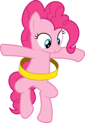 Size: 3000x4299 | Tagged: safe, artist:soren-the-owl, pinkie pie, daring don't, g4, bipedal, female, loop-de-hoop, ring, simple background, solo, transparent background, vector