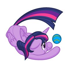 Size: 918x870 | Tagged: safe, artist:oliviadoesponies, twilight sparkle, alicorn, pony, g4, ball, behaving like a cat, cute, eyes on the prize, female, floppy ears, mare, playing, prone, smiling, solo, twiabetes, twilight cat, twilight sparkle (alicorn), underhoof