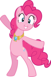 Size: 3442x5172 | Tagged: safe, artist:soren-the-owl, pinkie pie, earth pony, pony, g4, princess twilight sparkle (episode), belly, bipedal, element of laughter, female, simple background, solo, transparent background, vector