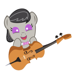 Size: 544x541 | Tagged: safe, artist:doctorxfizzle, octavia melody, earth pony, pony, g4, baby, baby pony, cello, cute, female, happy, looking at you, musical instrument, open mouth, peekaboo pony pals, smiling, solo, tavibetes, weapons-grade cute