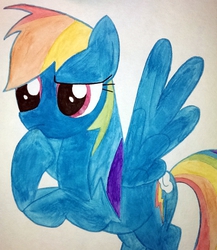 Size: 1481x1703 | Tagged: safe, artist:daniel09, rainbow dash, g4, female, solo, traditional art, watercolor painting