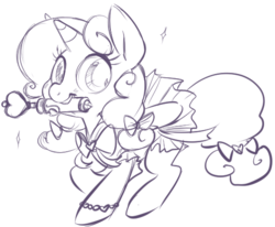 Size: 533x440 | Tagged: safe, artist:php27, sweetie belle, g4, female, magical girl, monochrome, sketch, solo