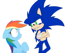 Size: 2020x1640 | Tagged: safe, artist:thelunarmage, rainbow dash, g4, crossover, male, simple background, sonic the hedgehog, sonic the hedgehog (series), transparent background