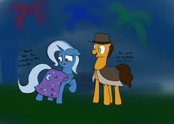 Size: 2143x1531 | Tagged: safe, artist:frikdikulous, cheese sandwich, trixie, g4, blushing, cheesixie, colored, female, male, shipping, sketch, straight