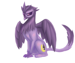 Size: 1311x1091 | Tagged: safe, artist:night-draft, oc, oc only, oc:night draft, griffon, cutie mark, glare, looking at you, simple background, sitting, smiling, solo, spread wings, transparent background