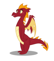 Size: 600x678 | Tagged: safe, artist:queencold, garble, dragon, g4, dragoness, frown, garbledina, rule 63, simple background, solo, spread wings, story in the comments, surprised, teenaged dragon, transparent background, wide eyes