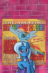 Size: 728x1100 | Tagged: safe, artist:thomzahler, idw, trixie, friends forever, g4, comic cover, poster