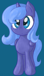 Size: 893x1520 | Tagged: safe, artist:springveil, princess luna, g4, female, filly, simple background, solo, woona