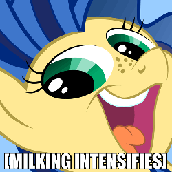 Size: 500x500 | Tagged: safe, oc, oc only, oc:milky way, pony, animated, descriptive noise, female, image macro, mare, meme, smeel, solo, vibrating, x intensifies