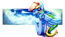 Size: 3457x2000 | Tagged: safe, artist:carligercarl, rainbow dash, g4, awkward, cute, female, high res, smiling, solo