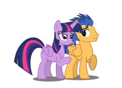 Size: 2497x1816 | Tagged: safe, artist:nerdponymod, flash sentry, twilight sparkle, alicorn, pegasus, pony, g4, bedroom eyes, double rainboom puppet, female, male, mare, ship:flashlight, shipping, simple background, stallion, straight, transparent background, twilight sparkle (alicorn)