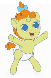 Size: 1267x1920 | Tagged: safe, artist:ratwhiskers, pumpkin cake, g4, baby, diaper, female, solo