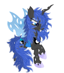 Size: 3500x4000 | Tagged: safe, artist:law44444, princess luna, changeling, g4, changelingified, female, princess lusalis, simple background, solo