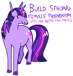 Size: 503x521 | Tagged: safe, artist:jester, twilight sparkle, g4, cloven hooves, drama, female, feminism, mouthpiece, smiling, solo, tumblr