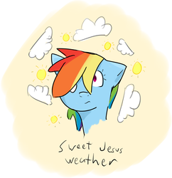 Size: 837x865 | Tagged: safe, artist:horsejokes, rainbow dash, g4, cloud, female, solo, weather