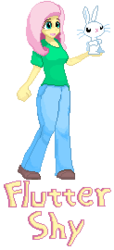 Size: 123x270 | Tagged: safe, artist:msg, angel bunny, fluttershy, human, g4, female, humanized, pixel art, pixiv, solo