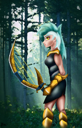 Size: 1304x2042 | Tagged: safe, artist:xeladuart, lyra heartstrings, human, g4, female, humanized, solo, sword