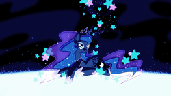 Size: 1600x900 | Tagged: safe, artist:panyang-panyang, princess luna, g4, female, solo, stars