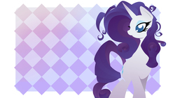 Size: 1920x1080 | Tagged: safe, artist:rariedash, rarity, pony, unicorn, g4, abstract background, cutie mark, female, horn, lineless, mare, solo