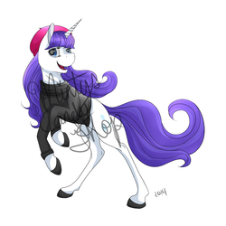 Size: 3300x3300 | Tagged: safe, rarity, g4, beatnik rarity, beret, clothes, female, hat, high res, solo