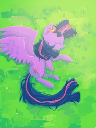 Size: 768x1024 | Tagged: safe, artist:berryden, twilight sparkle, alicorn, pony, g4, female, grass, mare, solo, twilight sparkle (alicorn)