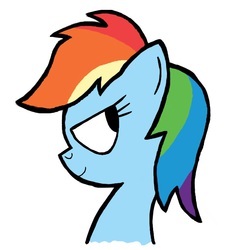 Size: 697x759 | Tagged: safe, artist:cross, rainbow dash, g4, female, looking back, smiling, solo