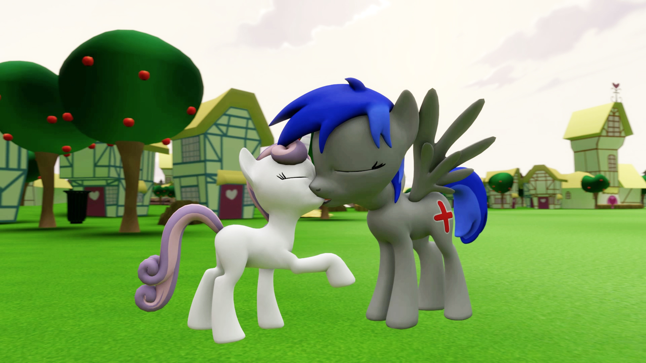 #634074 - safe, artist:edplus, sweetie belle, oc, oc:ed, 3d, drama in ...