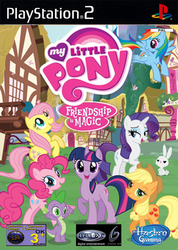 Size: 1602x2244 | Tagged: safe, angel bunny, applejack, fluttershy, pinkie pie, rainbow dash, rarity, spike, twilight sparkle, g4, box art, check six studios, equinox digital entertainment, exploitable meme, fake, hasbro gaming, meme, pal, playstation 2