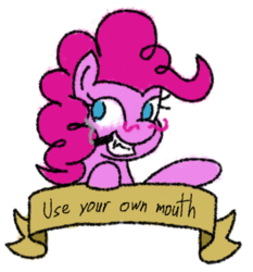 Size: 1317x1414 | Tagged: artist needed, source needed, safe, pinkie pie, g4, cigar, female, mouthpiece, old banner, solo
