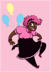 Size: 900x1273 | Tagged: safe, artist:jennulator, pinkie pie, human, g4, dark skin, female, humanized, solo