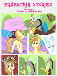Size: 1800x2409 | Tagged: safe, artist:estories, discord, oc, oc:alice goldenfeather, draconequus, pegasus, pony, comic:find yourself, g4, comic
