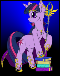 Size: 621x779 | Tagged: safe, artist:longinius, artist:orionfotl, edit, twilight sparkle, g4, belly button, book, color, female, scepter, solo