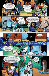 Size: 630x969 | Tagged: safe, idw, official comic, king sombra, princess celestia, star swirl the bearded, g4, reflections, spoiler:comic, spoiler:comic19, artemis luna, evil counterpart, evil luna, female, good king sombra, idw advertisement, male, mirror universe, preview, reflections star swirl, ship:celestibra, shipping, straight