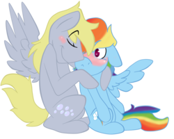 Size: 5000x4000 | Tagged: safe, artist:chub-wub, derpy hooves, rainbow dash, pegasus, pony, g4, absurd resolution, blushing, dopey hooves, female, hug, male, mare, rule 63, ship:derpydash, ship:dopeydash, shipping, simple background, stallion, straight, transparent background