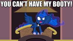Size: 829x467 | Tagged: safe, edit, edited screencap, screencap, princess luna, alicorn, pony, g4, angry, caption, female, frown, glare, image macro, mare, meme, nose wrinkle, open mouth, solo, spread wings, wide eyes, yelling