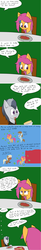 Size: 1280x1280 | Tagged: safe, artist:jake heritagu, chip mint, rain catcher, pony, comic:ask motherly scootaloo, g4, alternate hairstyle, clothes, comic, date, female, food, hairpin, male, money, motherly scootaloo, pasta, plate, pointy ponies, ship:rumbloo, shipping, spaghetti, straight, suit, sweatshirt, table