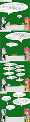 Size: 401x1612 | Tagged: safe, artist:jake heritagu, rumble, scootaloo, pony, comic:ask motherly scootaloo, g4, alternate hairstyle, clothes, comic, date, female, food, hairpin, male, motherly scootaloo, ship:rumbloo, shipping, straight, suit, sweatshirt, table