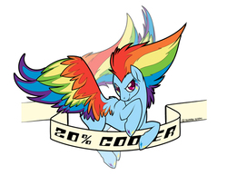 Size: 600x464 | Tagged: safe, artist:temrin, rainbow dash, g4, 20% cooler, female, rainbow power, solo