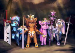 Size: 1400x990 | Tagged: safe, artist:bakki, twilight sparkle, oc, alicorn, pony, g4, alicorn oc, armor, crown, self insert, sword, twilight sparkle (alicorn), weapon