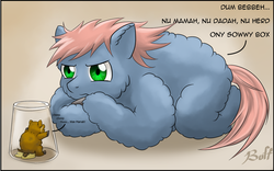 Size: 1440x900 | Tagged: safe, artist:fluffbuff, fluffy pony, crying, fluffy pony foal, poop, pooping, sorry box, urine