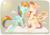 Size: 907x630 | Tagged: safe, artist:chi-hayu, fluttershy, rainbow dash, pegasus, pony, g4, blushing, cloud, cloudy, duo, female, kiss on the lips, kissing, lesbian, mare, pixiv, ship:flutterdash, shipping, spread wings, wavy mouth, wingboner, wings