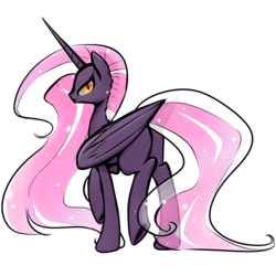 Size: 1280x1280 | Tagged: safe, artist:inlucidreverie, oc, oc only, oc:this one, alicorn, pony, fallout equestria, alicorn oc, horn, long mane, long tail, simple background, solo, transparent background, wings