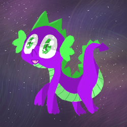 Size: 600x600 | Tagged: safe, artist:theskiesfalling, spike, g4, male, solo, space